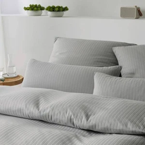 Elegante Funda de Cojín Jersey para Ropa de Cama Solid Stripe Greige 40 x 80 cm - Imagen 1 de 3