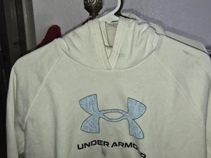 Sudadera con Capucha Under Armour Juvenil Unisex XL Logo Grande Blanca con Logo Verde Azulado Calce Suelto  - Imagen 1 de 3