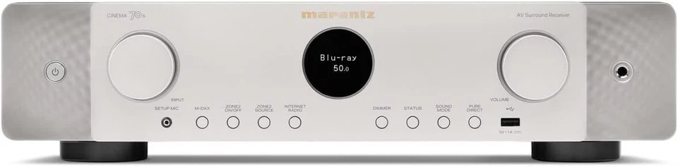 Marantz Cinema 70s Slimline AV Surround Receiver 7.2 Channel 8K AC 100V Silver - Image 1 of 4
