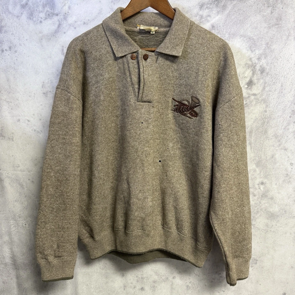 Suéter Vintage Años 70 GUCCI Lana Lana Cuello Marrón Raro Talla M 25x25 Foto 1 de 4