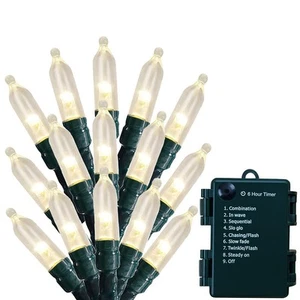 Christmas Lights - Battery Operated String Lights 50 Count Clear LED Mini Lig... - Picture 1 of 7