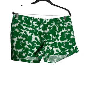 Milly of New York Green & White 100% Cotton Shorts Size 6 - Picture 1 of 6