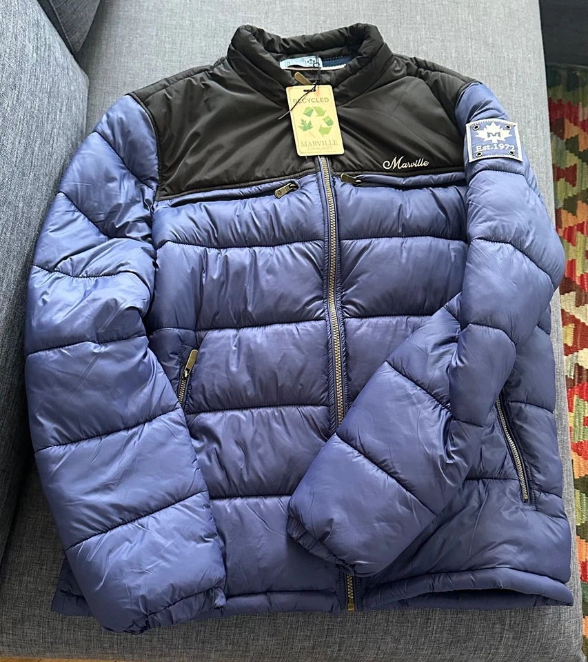 piumino Marville uomo blu e nero listino euro 199 - Immagine 1 di 4