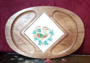 Vintage Wood & Tile Cheese Board - Chicken Tile - Picture 1 of 6