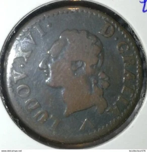 louis XVI ♦ LIARD ♦ 1779 W ♦ Lille ♦ BRONZE RARE ! - Imagen 1 de 2
