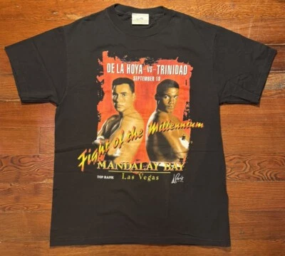 Vintage 90’s Oscar De La Hoya vs Felix Trinidad Men’s Boxing T-shirt Sz M - Image 1 of 4