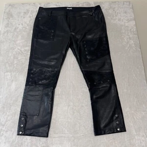 Dolls Kill Unisex Darker Wavs Vegan Leather Pants XL Waist 42 Inseam 30 Goth - Picture 1 of 15