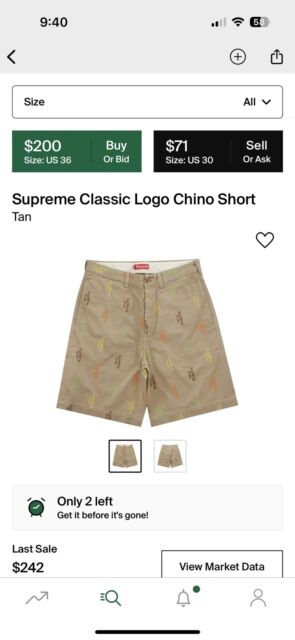 Supreme 常规32 码短裤男式| eBay