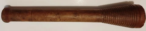 Antique Primitive 14 1/4"  Wooden Spool Thread String Holder Cover