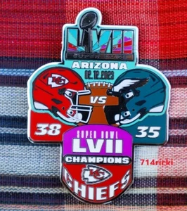 Super Bowl LVII 57 Champions Kansas City Chiefs Pin Oversized Collector NFL - Picture 1 of 2