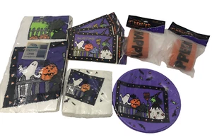 Vintage Gibson Greetings Halloween Party Supplies Witch Ghost Invitations Plates - Picture 1 of 11