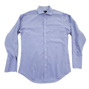 Wilkes & Riley Button Up Spread Collar Shirt Men's Size 16 x 34 Blue 100% Cotton - Picture 1 of 14