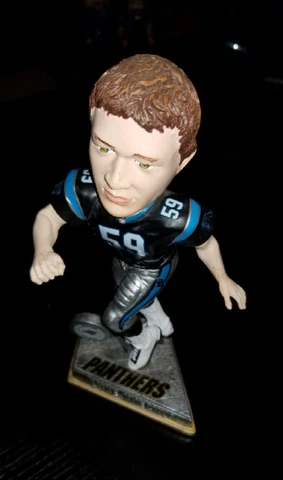Forever Collectibles Luke Kuechly Legends of The Field Bobblehead 67 of 2015 NFL Cover