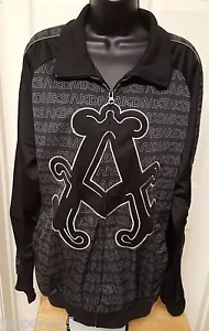 Akademiks Mens Jacket Coat Size L Large Black White A Logo - Picture 1 of 4