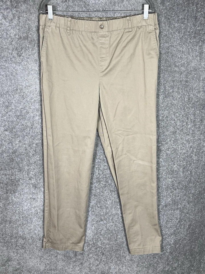 Pantalones chinos Lands End para niños talla 20H 20 tostado husky bolsillos ajustables en la cintura Foto 1 de 4