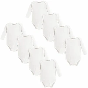 Touched By Nature Organic Cotton Bodysuits, 8-Pack, White Long Sleeve - Picture 1 of 1