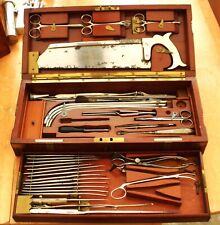 Large Antique Surgeons Amputation Set. Brass Bound by Mayer and Meltzer  c1880's
