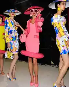 MOSCHINO COUTURE POOL INFLATABLE BARBIE PINK SKIRT ONLY IT40 USA 6 2023 RUNWAY - Picture 1 of 24
