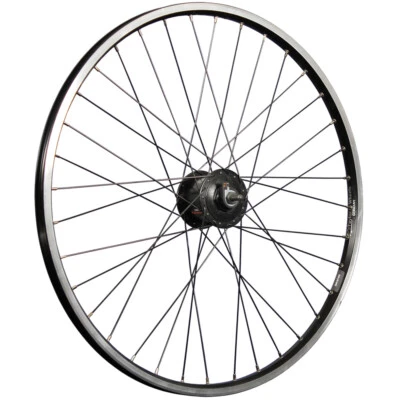 26 Zoll Vorderrad Zac19 geöst DT Champion Speichen Shimano Nabendynamo schwarz - Bild 1 von 4