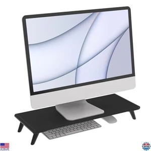 Larger Monitor Stand Riser for Desk, Sturdy Shelf for Laptop, PC, Printer, Black - Picture 1 of 6