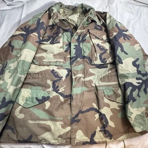 Army Woodland Camo M65 Field cold weather jacket with liner Large-Regular - Picture 1 of 10