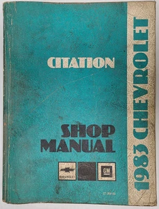 Chevrolet Citation General Motors 1983 manual de servicio de taller ST365-83 - Imagen 1 de 9