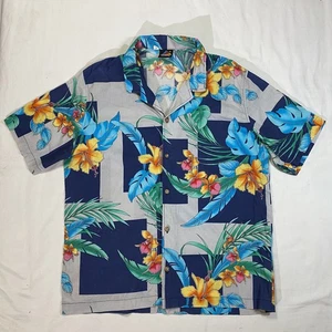 Vintage Hobie Hawaiian Shirt Mens XL Floral Button Up Made In USA Casual AOP EUC - Picture 1 of 13