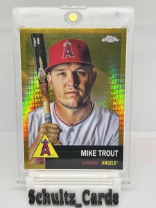 2022 Topps Chrome Platinum Mike Trout #50 GOLD PRISM Rare SSP - Picture 1 of 6