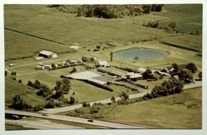 Vintage Cassidy Motel La Porte Indiana Aerial Photochrome Postcard - Picture 1 of 2