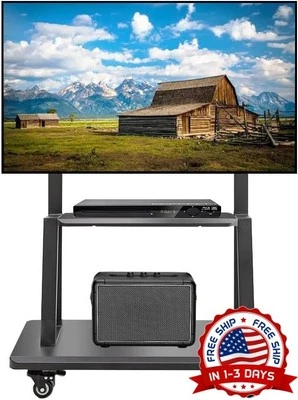 Soporte de TV móvil, carro con ruedas para TV de 32" a 75" de altura ajustable Foto 1 de 4