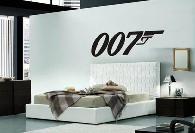 AVERY, POLI CUT, RITRAMA James Bond 007 Adesivi da parete pistola decalcomanie murales arte da parete logo James Bond 007