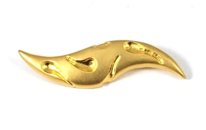 Dolce Vita (signed) Bijoux Paris Satin Finish Gold Tone Modernist Vintage Brooch - Picture 1 of 5