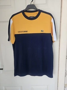 Lacoste Sport (Blue/ Yellow White) T-Shirt Size S Men’s - Picture 1 of 6