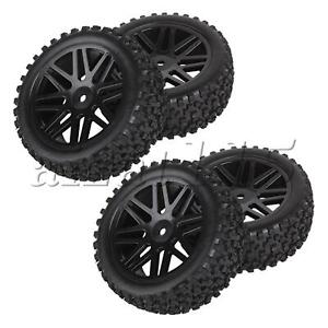 4Pcs  RC 1:10 Off-Road Buggy  Mesh Shape Wheel Tyre and Rim OD 88 mm Black