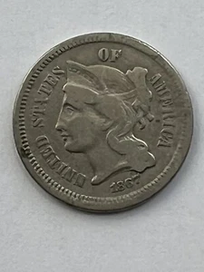 1867 3 Cent Nickel - Bild 1 von 3