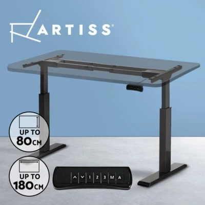 Artiss Standing Desk Frame Only Dual Motor Motorised Adjustable 100KG Load Black - image 1 of 4
