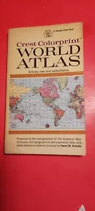 VINTAGE 1966 PAPERBACK CREST COLORPRINT WORLD ATLAS BY GWEN M SCHULTZ EXCELLENT - Picture 1 of 6