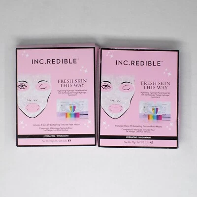 Juego de 2 mascarillas faciales de hidrogel hidratantes INCredible Fresh Skin This Way, 3 cada una Foto 1 de 2