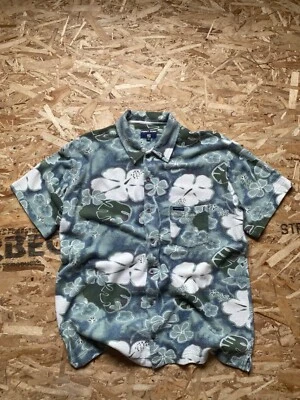 Vintage Blue,white and green Point Zero medium loose fit Hawaiian Shirt - Image 1 of 4