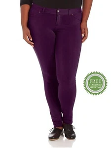 LING&LING Moleton High Waist Womens Plus Size Skinny Stretch purple Cotton Pants - Picture 1 of 6