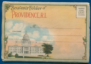 Providence Rhode Island ri 1930s souvenir postcard folder foldout #1 - Picture 1 of 3