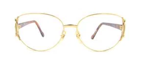 Women's Roberto Capucci 704 Fancy Gold Italian Designer Large Eyeglasses 90s NOS - Picture 1 of 10