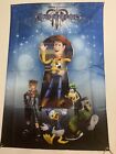 Kingdom Hearts 3 GameStop Pre-Order Gift Fabric Poster Canvas Flag Woody Sora
