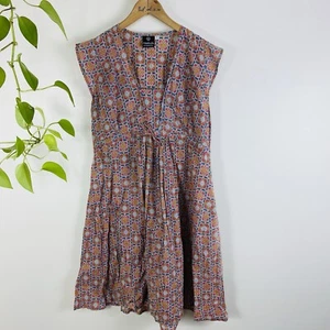 Rasaleela Size 14 L Dress 100% Cotton Tie Under Bust Boho Multicolor - Bild 1 von 6