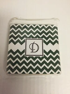 KESS Original "Monograma Chevron Letra Verde "D" Posavasos, 4" por 4", Juego de 4 - Imagen 1 de 5