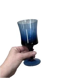 One (1) SWEDEN DENBY ARABESQUE BLUE ICE 10oz Water Glass Goblet Glass - Picture 1 of 1