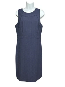 J.CREW 158 $ marineblau gepunktet Jacquard gefüttert Spitze Etui-Kleid Größe 10 - Bild 1 von 21