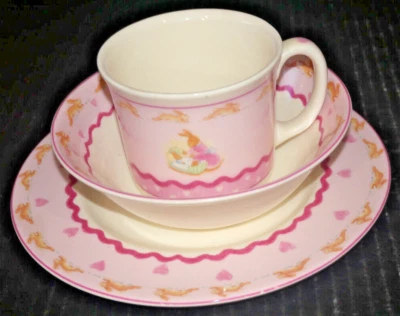 Royal Doulton Bunnykins Sweethearts vajilla infantil tazón plato taza bebé niña Foto 1 de 4