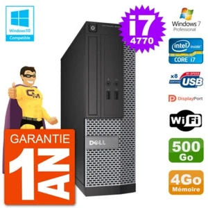 PC DELL 3020 SFF Intel i7-4770 RAM 4Go Scheibe 500Go Dvd-Brenner Wifi W7 - Bild 1 von 3