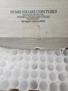 Numis Square Coin Tubes  Dime Size 5 Tubes Lot Stackable Safe Durable Store - Picture 1 of 4